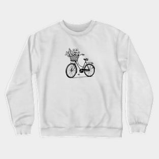 Bicycle with Spring Flower Basket Crewneck Sweatshirt